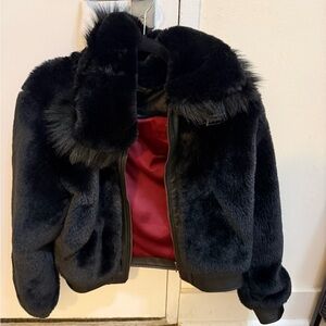 Blank NYC Black Faux Fur Teddy Jacket